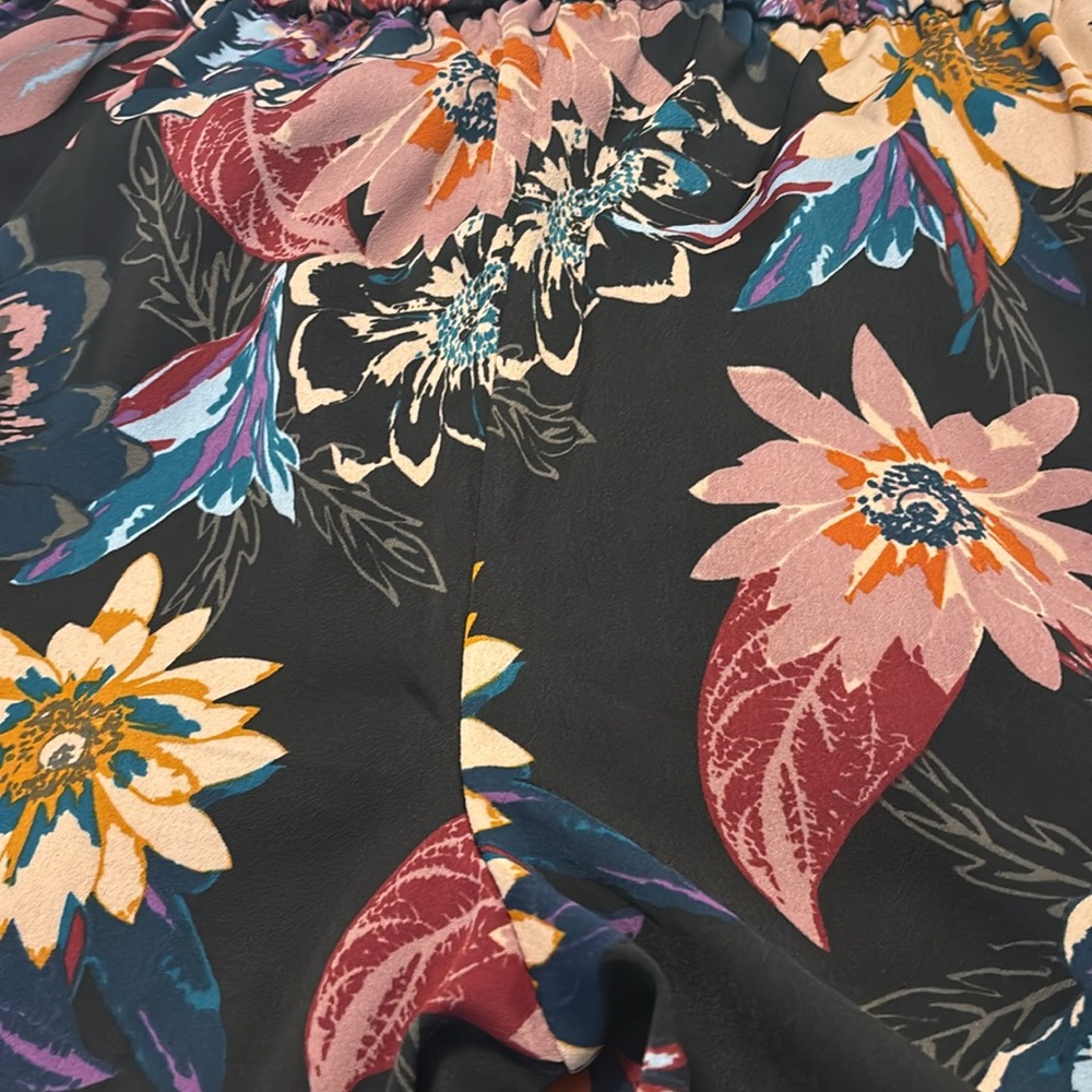 Vero Moda Dark Floral ankle Pants SZ 8 pull on elastic waist career wear casual - Picture 12 of 12